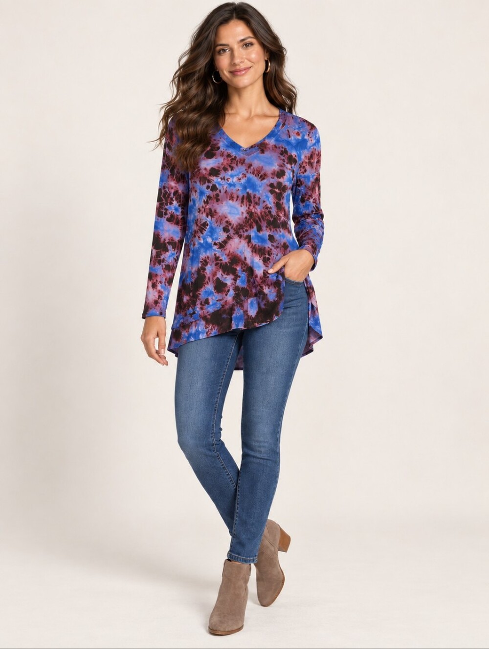 ❤️ SOFT SURROUNDINGS TIE DYE TUNIC TOP, XS